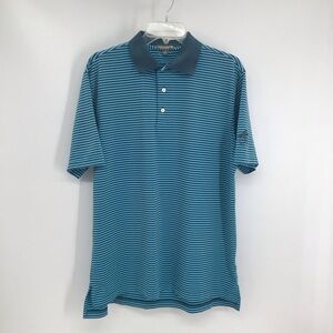Peter Millar Men’s Dunnes Performance Jersey Polo Shirt Golf Casual Teal Size L